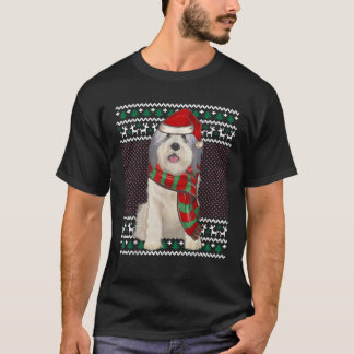 Xmas Polish Lowland Sheepdog Dog Santa Hat Ugly Ch T-shirt