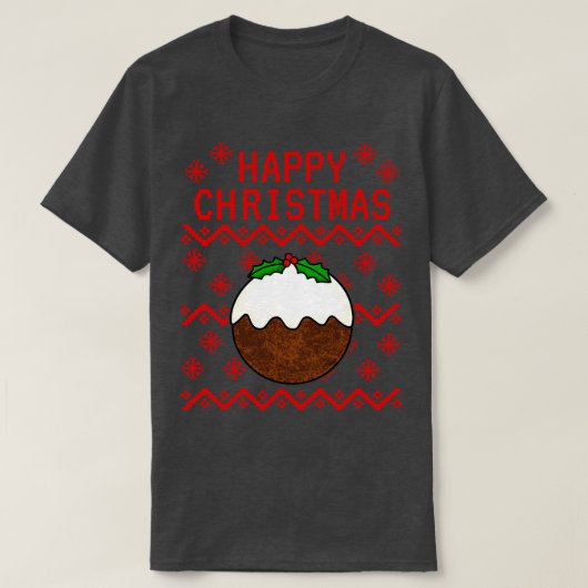 Xmas Pudding Lelijke Kerst T-shirt (Design voorkant)