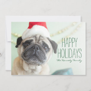 Xmas Pug Feestdagenkaart