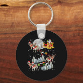 Xmas Pug Sledge Christmas Sledge Santa Dog Sleutelhanger (Voorkant)
