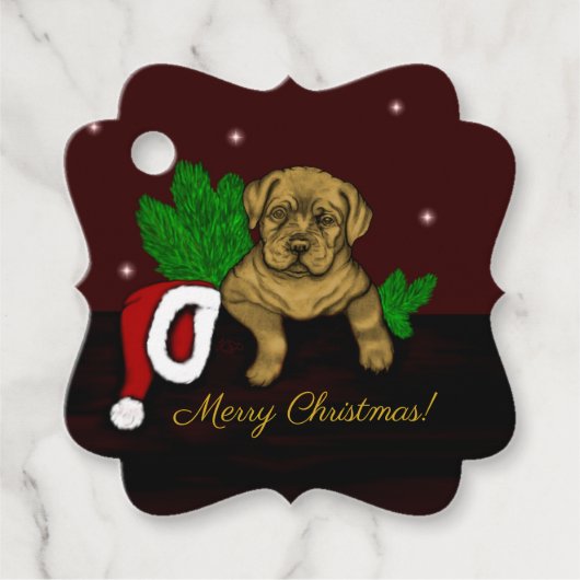 XMas Puppy Bedankjes Labels (Voorkant)