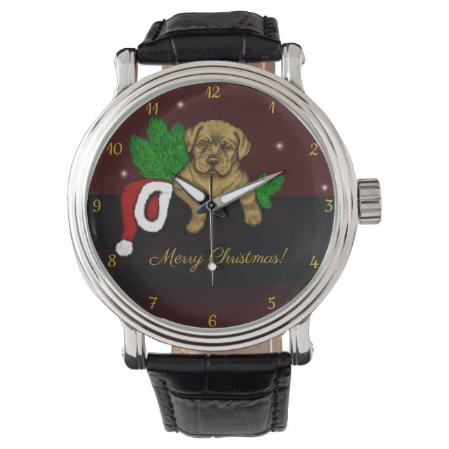 XMas Puppy Horloge (Voorkant)