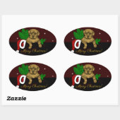 XMas Puppy Ovale Sticker (Vel)