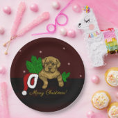 XMas Puppy Papieren Bordje (Feest)