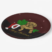 XMas Puppy Papieren Bordje (Gekanteld)