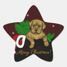 XMas Puppy Ster Sticker