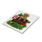XMas Puppy Tegeltje (Zijkant)