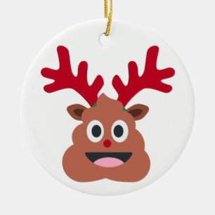xmas render poo emoji keramisch ornament