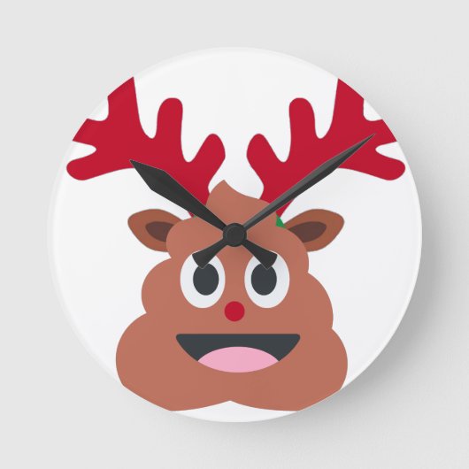 xmas render poo emoji ronde klok (Voorkant)