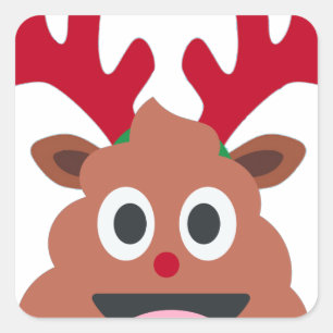 xmas render poo emoji vierkante sticker