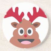 xmas render poo emoji zandsteen onderzetter (Voorkant)