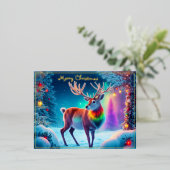 Xmas Rudolph rendieren winter Kerstboom koel Folie Feestdagen Briefkaart (Staand Voorkant)