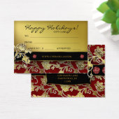 Xmas Salon Gift Kaart Spa Floral Red Gold (Bureau)
