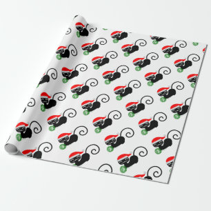 xmas santa cat cadeaupapier