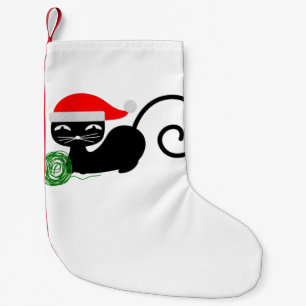 xmas santa cat kerstmis stocking kleine kerstsok