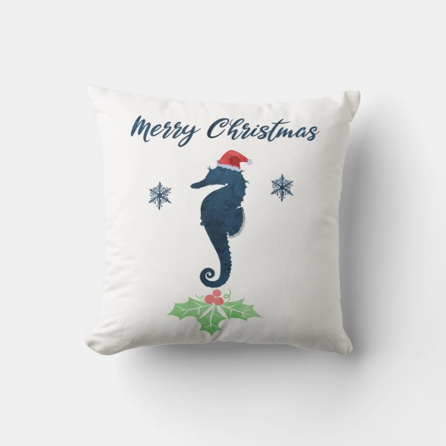 Xmas Seahorse Kussen (Voorkant)
