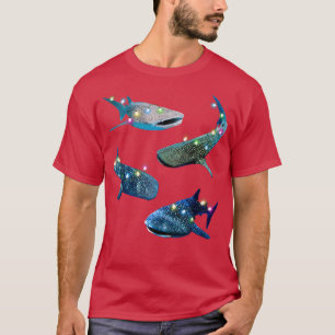 XMas Shark Ocean Zee Fish kerstlampjes Whale S T-shirt