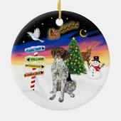 Xmas Signs - Duitse kortharige pointer Keramisch Ornament (Achterkant)