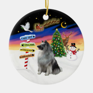 Xmas Signs - Keeshond #1 Keramisch Ornament