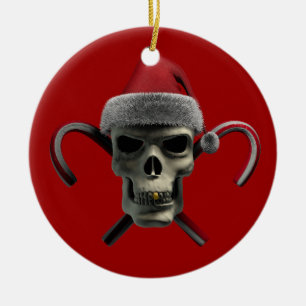 Xmas Skull Keramisch Ornament