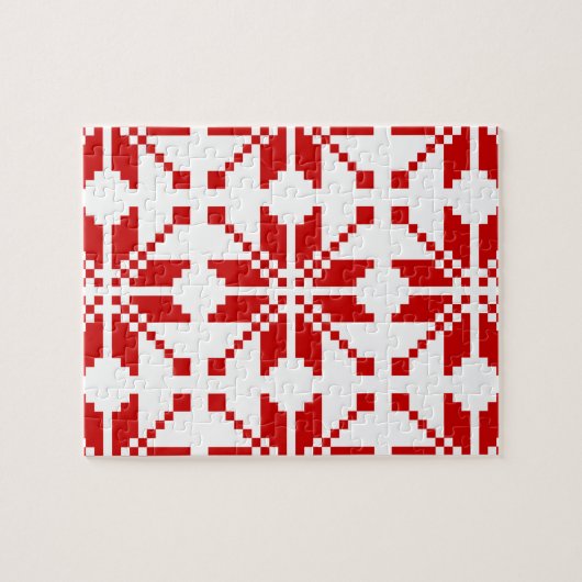 Xmas Snowflake-kerstpatroon Legpuzzel (Horizontaal)