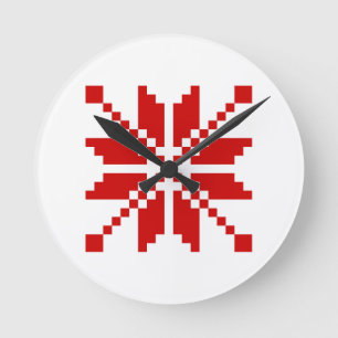 Xmas Snowflake-kerstpatroon Ronde Klok