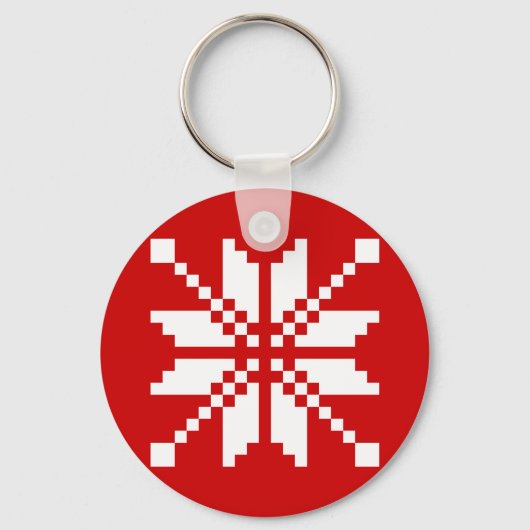 Xmas Snowflake-kerstpatroon Sleutelhanger (Voorkant)