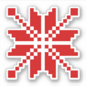 Xmas Snowflake-kerstpatroon Sticker (Voorkant)