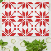 Xmas Snowflake-kerstpatroon Theedoek (Gevouwen)