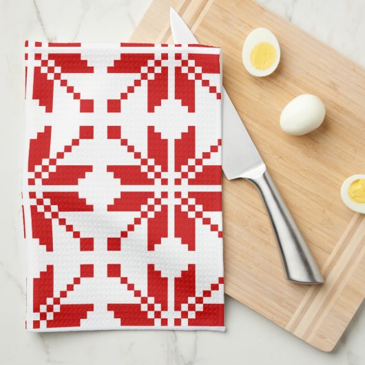 Xmas Snowflake-kerstpatroon Theedoek (Quarter Fold)