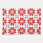Xmas Snowflake-kerstpatroon Theedoek (Horizontaal)