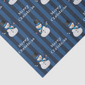 Xmas Snowy Vertical Striped Snowman Tissuepapier (Detail)