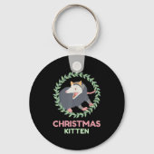 Xmas Ssum Kitten - Creepy Cute Pastel Goth Christm Sleutelhanger (Voorkant)