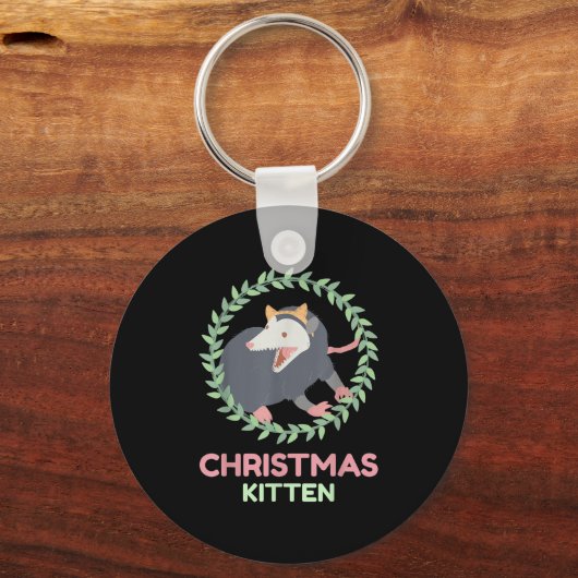Xmas Ssum Kitten - Creepy Cute Pastel Goth Christm Sleutelhanger (Voorkant)