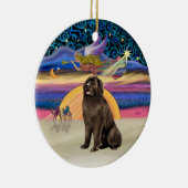 Xmas Star - Bruin Newfoundland Keramisch Ornament (Rechts)