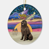 Xmas Star - Bruin Newfoundland Keramisch Ornament (Links)
