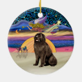 Xmas Star - Bruin Newfoundland Keramisch Ornament (Achterkant)