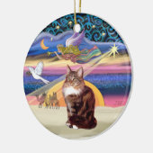 Xmas Star - Maine Coon cat 9 Keramisch Ornament (Links)