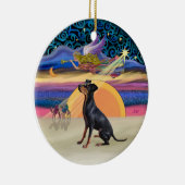Xmas Star - Manchester Terrier Keramisch Ornament (Rechts)