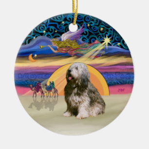 Xmas Star - Poolse Lowland Sheepdog 10 Keramisch Ornament