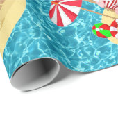 xmas strand santa claus cadeaupapier (Rol Hoek)