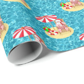 xmas strand santa claus cadeaupapier (Rol Hoek)
