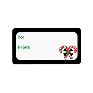Xmas Sugar Skull Candy Canes Etiket