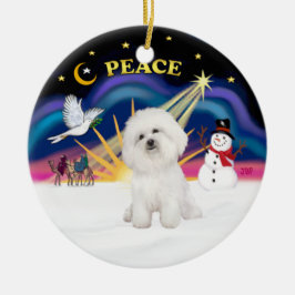 Xmas Sunrise - Bichon Frise 4 Keramisch Ornament