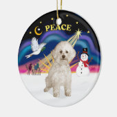 Xmas Sunrise - Bichon Frise 9 Keramisch Ornament (Links)