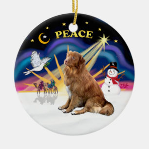 Xmas Sunrise - Nova Scotia dog Keramisch Ornament