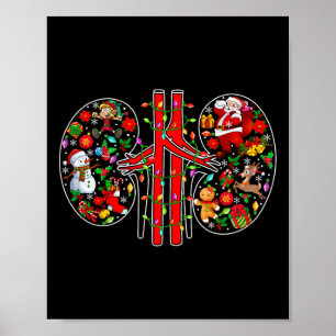 Xmas symbolen Santa Elf Nieren Vorm Dialyse Tech Poster