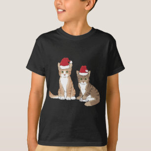 Xmas Tabby Kitten Rode Santa Hoed Meow Schattige K T-shirt