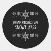 Xmas Themed Spread Kindness Like Snowflakes Merry  Ronde Sticker (Voorkant)
