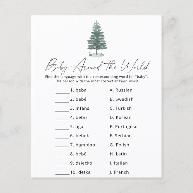 Xmas tree - Baby Rond de wereld spel (Voorkant)